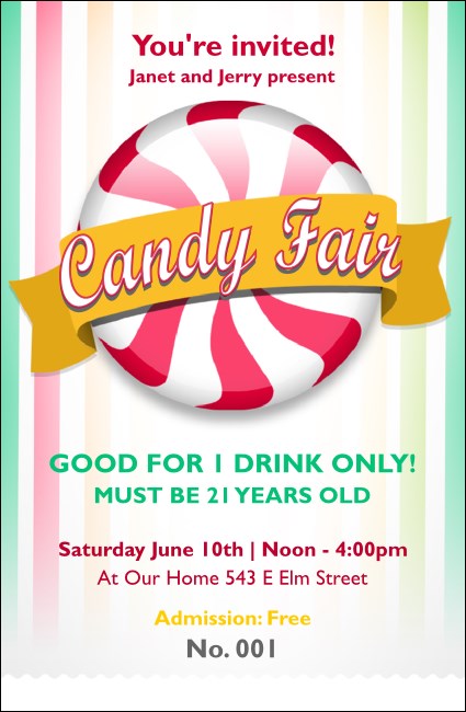 Candy Drink Ticket Product Front