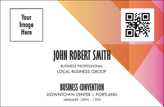 Conference Series: Colorful Abstract VIP Event Badge Small Product Front