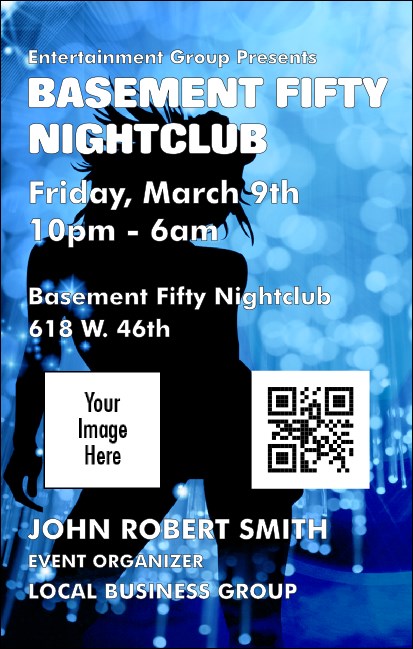 Nightclub Blue VIP Event Badge Medium Product Front