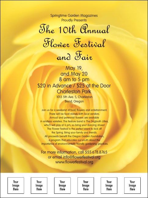 Yellow Rose Flyer with Image Upload Product Front