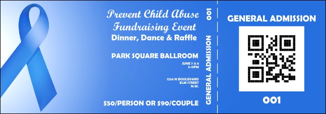 Blue Ribbon QR Event Ticket