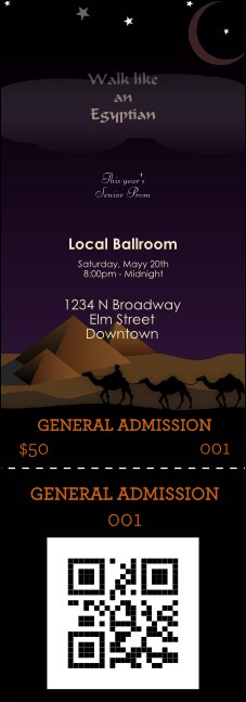 Egyptian QR Event Ticket Product Front