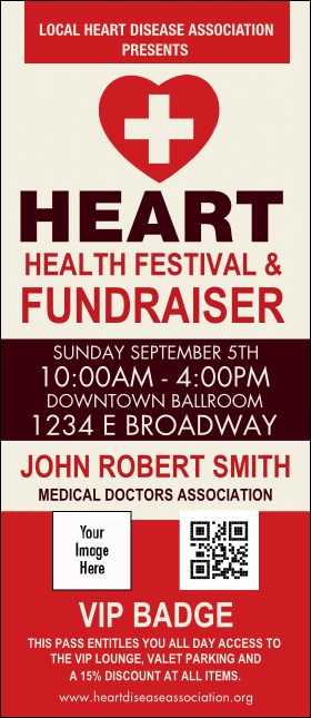 Heart Health VIP Event Badge Large Product Front