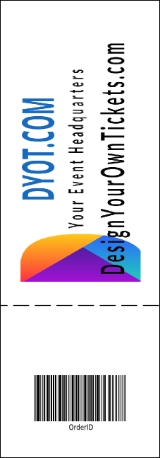 Sports Ticket 001 Blue & Orange Product Back