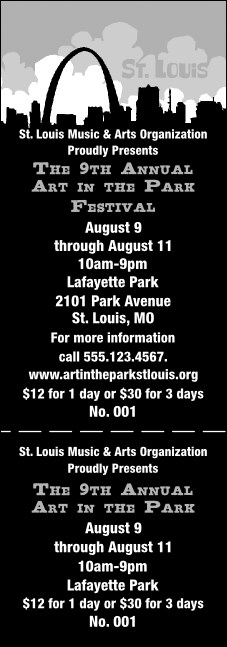 St. Louis Event Ticket (Black & white) Product Front
