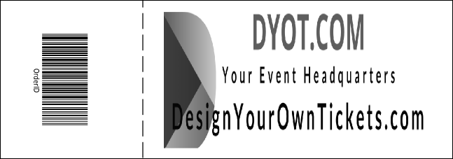 Black and White New Year's General Admission Ticket 001 Product Back