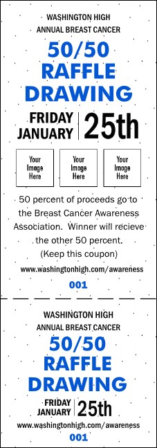 Polka Dot Cash Prize Raffle Ticket Product Front