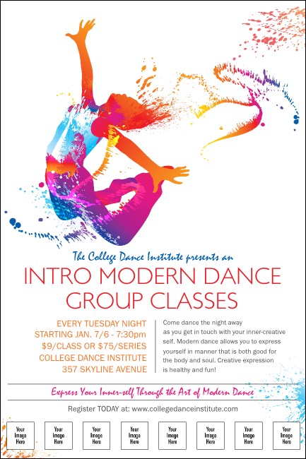 Modern Dance White Logo Poster Product Front