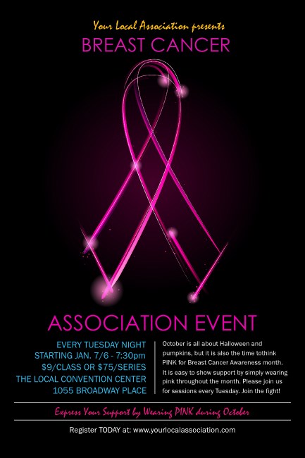 Breast Cancer Ribbon Sparkle Poster Product Front