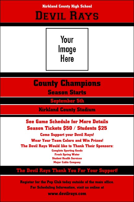 Sports Poster 001 in Red and Black Product Front