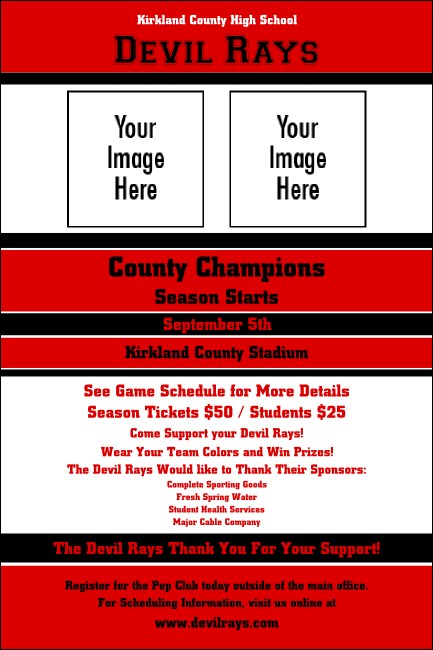 Sports Poster 002 in Red and Black Product Front