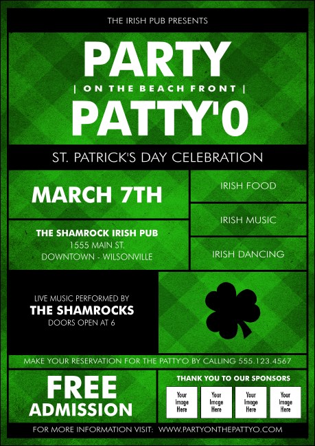 St. Patrick's Day Plaid Postcard Product Front