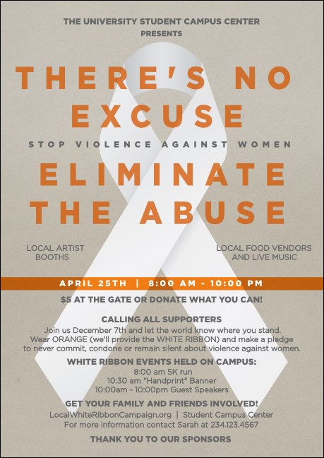 White Ribbon Club Flyer Product Front